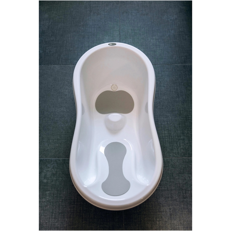 Cadita, Cu doua parti antiderapante, Cu dop, Conform cu standardul european de securitate EN 17072:2018, FreeON, 81x41x24 cm, White