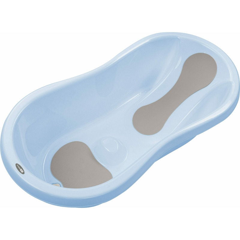 Cadita, Cu doua parti antiderapante, Cu dop, Conform cu standardul european de securitate EN 17072:2018, FreeON, 81x41x24 cm, Blue