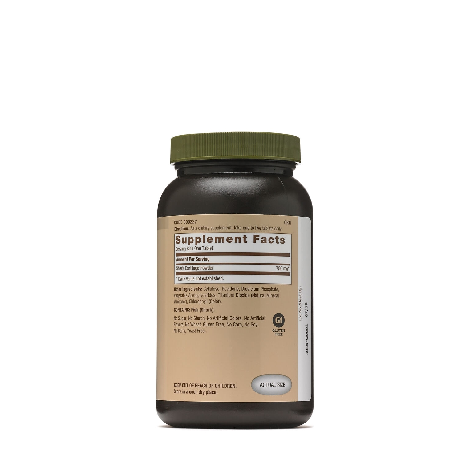 Cartilaj de rechin 750 mg gnc Natural Brand, 180 tablete, GNC