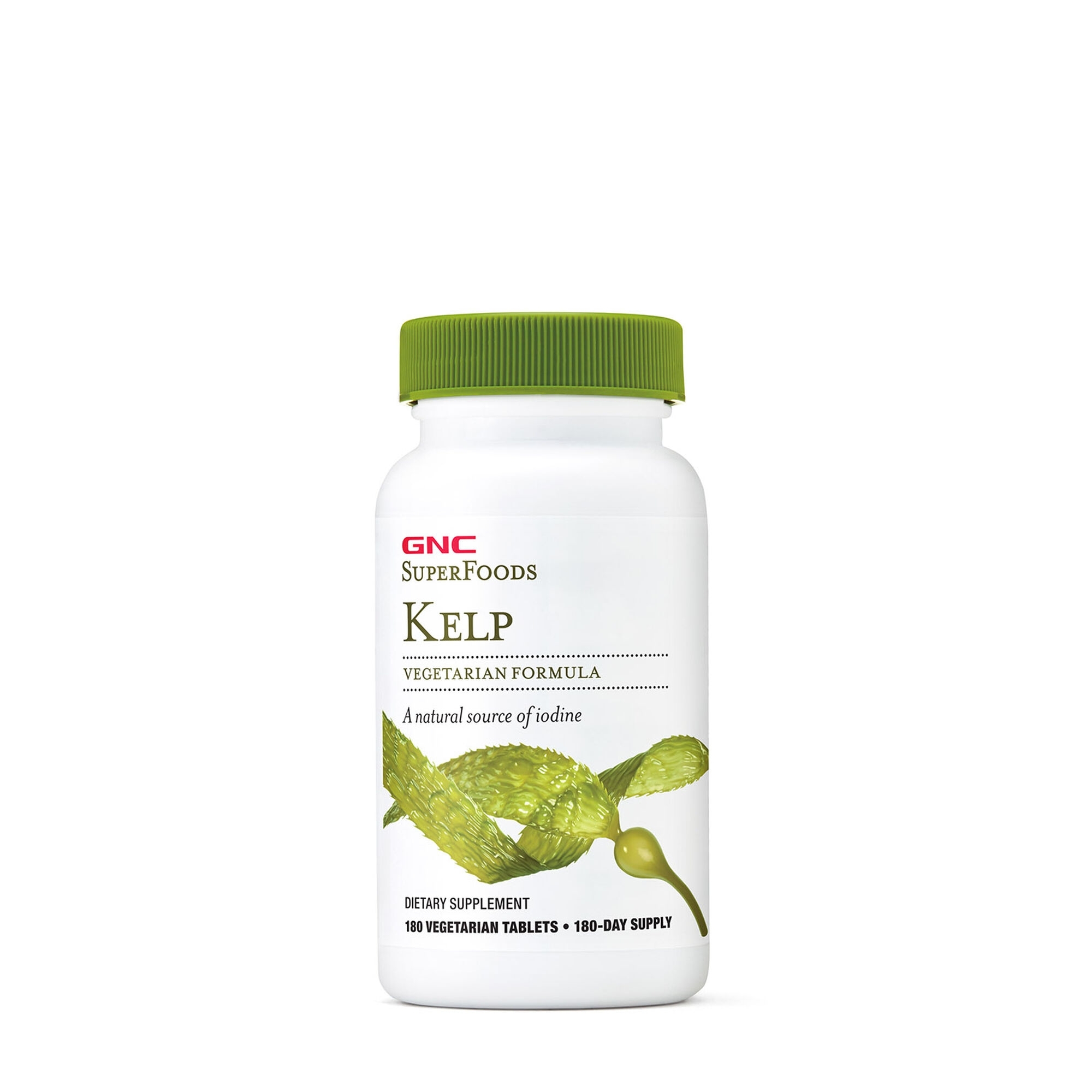 Iod din extract de Kelp SuperFoods, 180 tablete, GNC