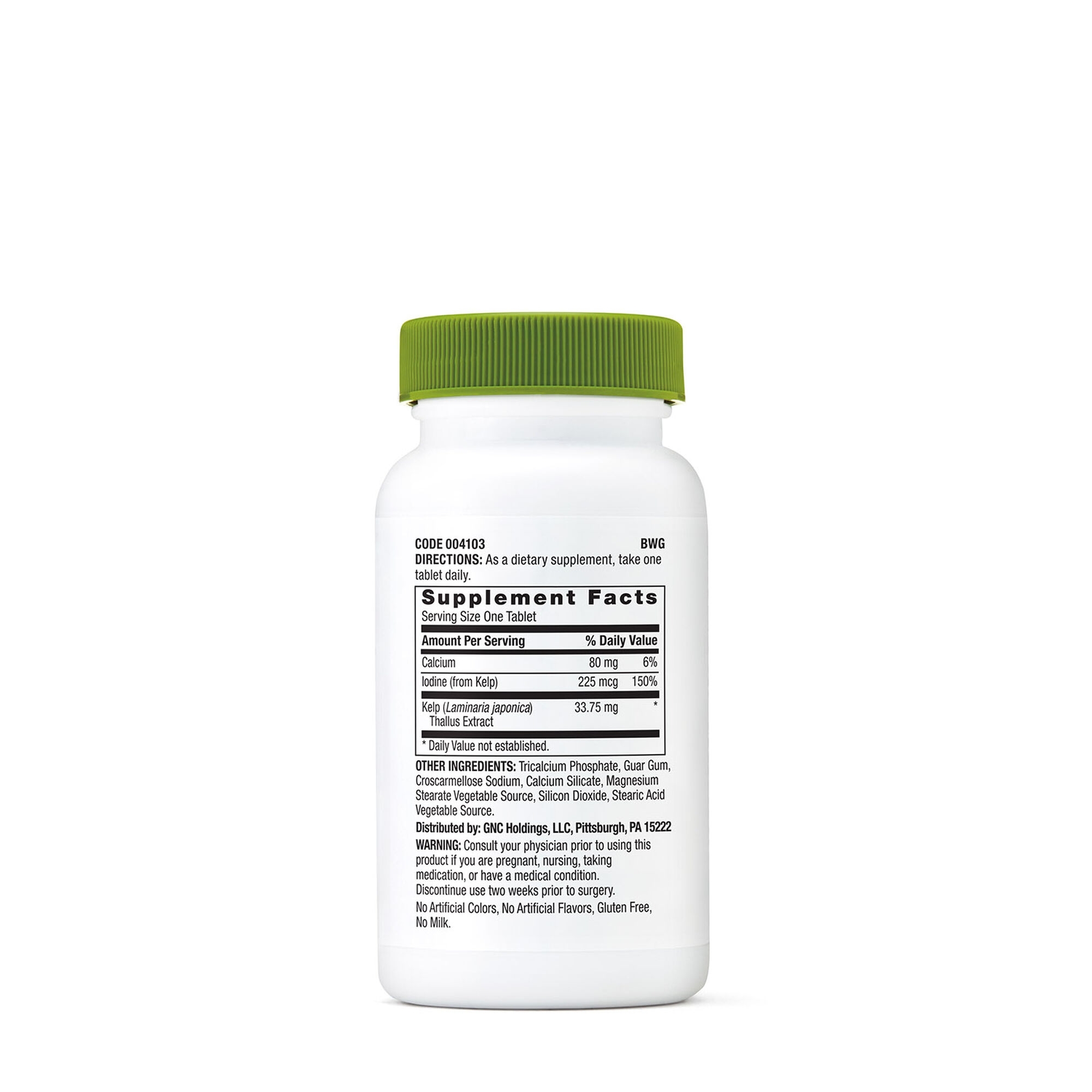 Iod din extract de Kelp SuperFoods, 180 tablete, GNC