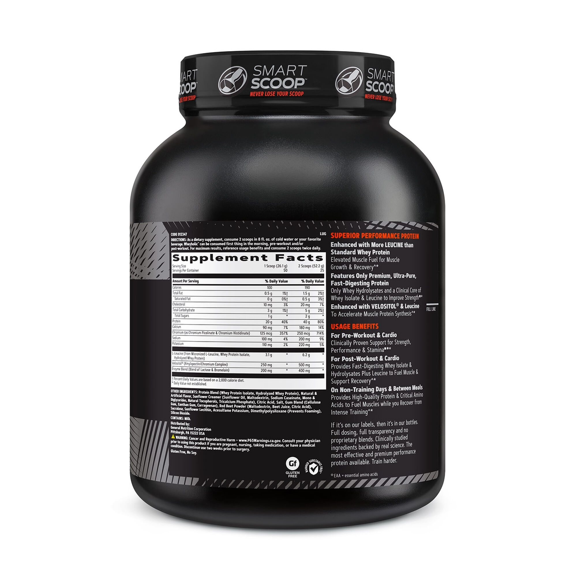 Proteina din zer cu aroma de capsuni si frisca AMP Wheybolic, 1350 g, GNC