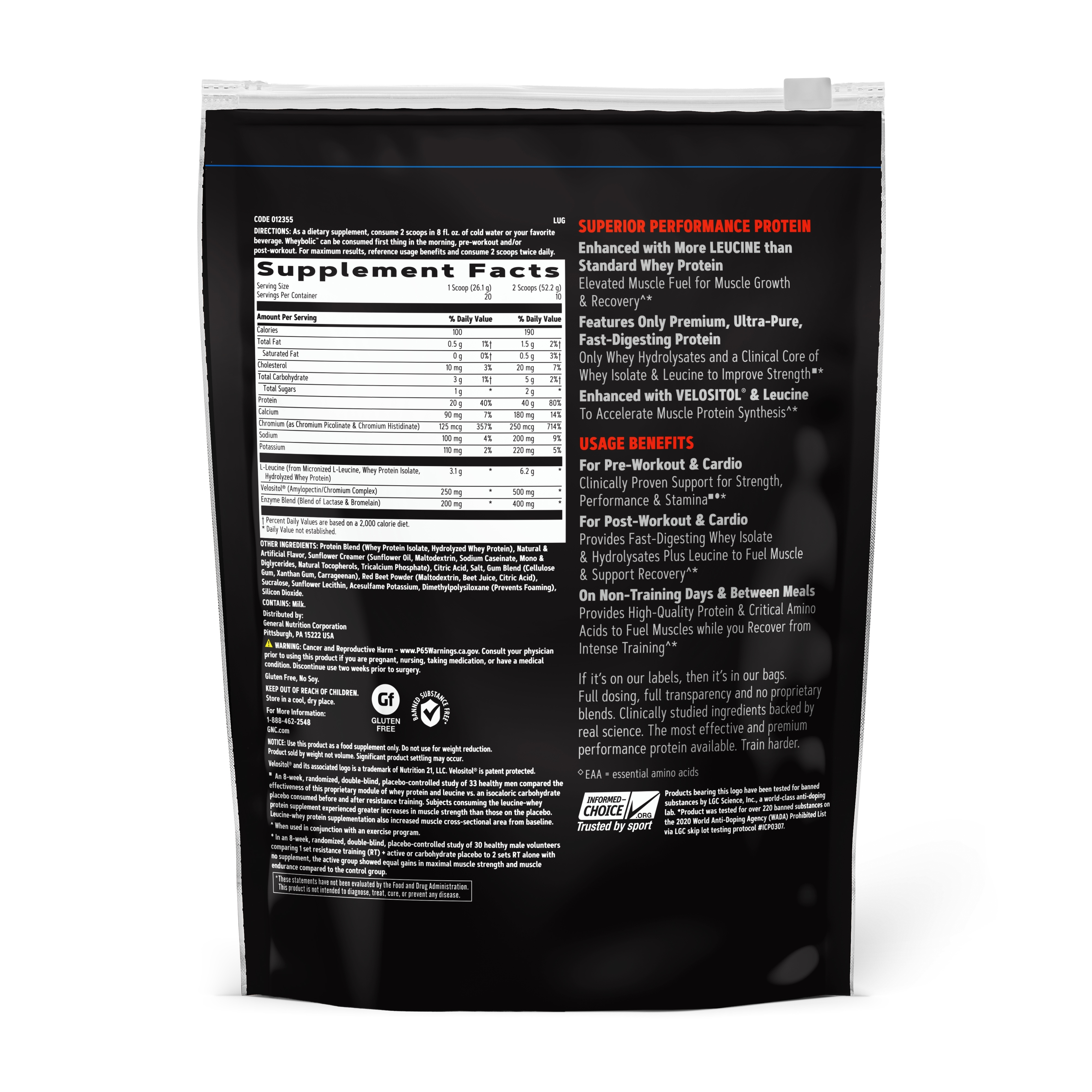 Proteina din zer cu aroma de capsuni AMP Wheybolic, 522 g, AMP