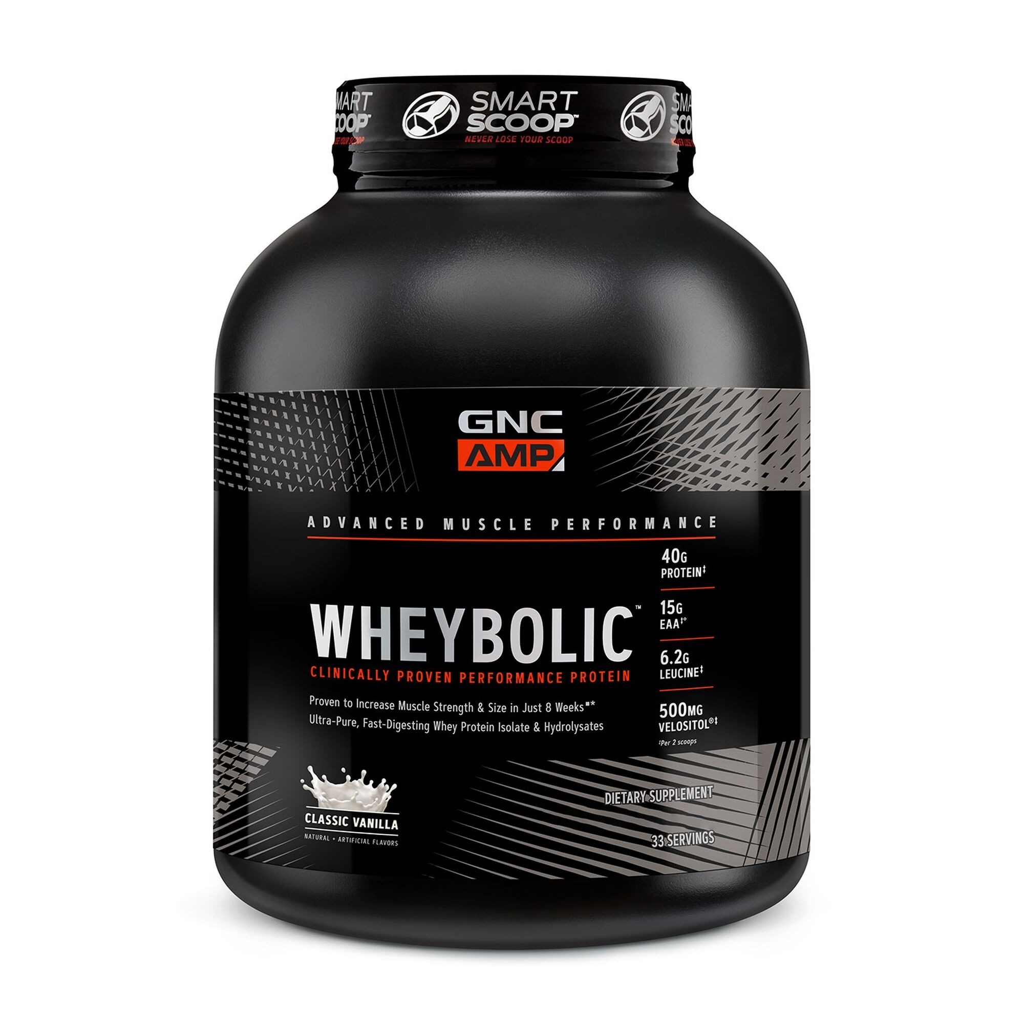 Proteina din zer cu aroma de vanilie AMP Wheybolic, 1716  g, GNC