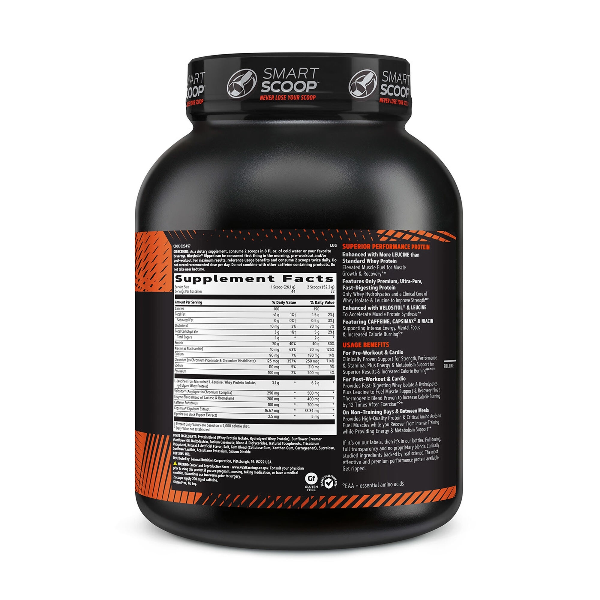 Proteina din zer cu aroma de vanilie AMP Wheybolic Ripped, 1148.4 g, GNC