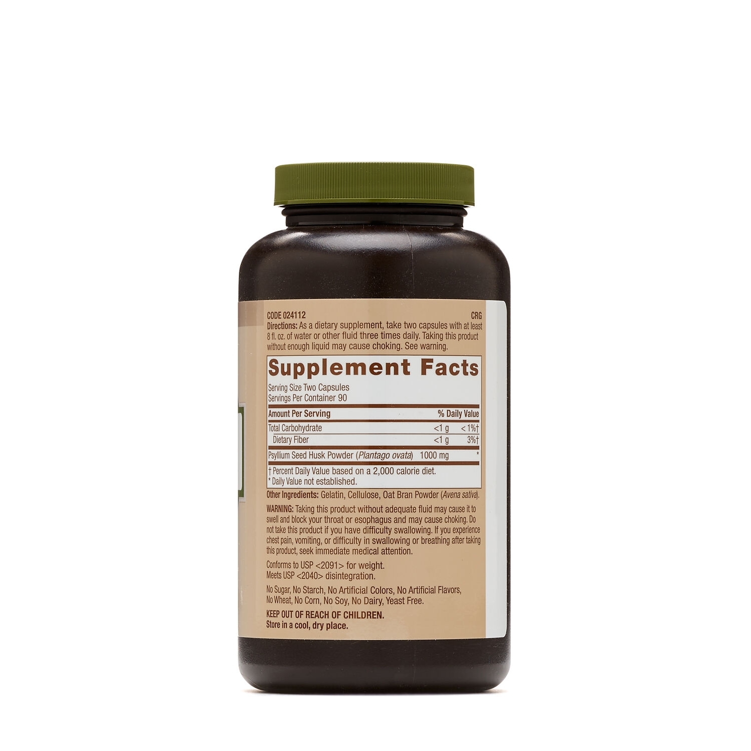 Seminte de psyllium decorticate 500 mg Natural Brand, 180 capsule, GNC