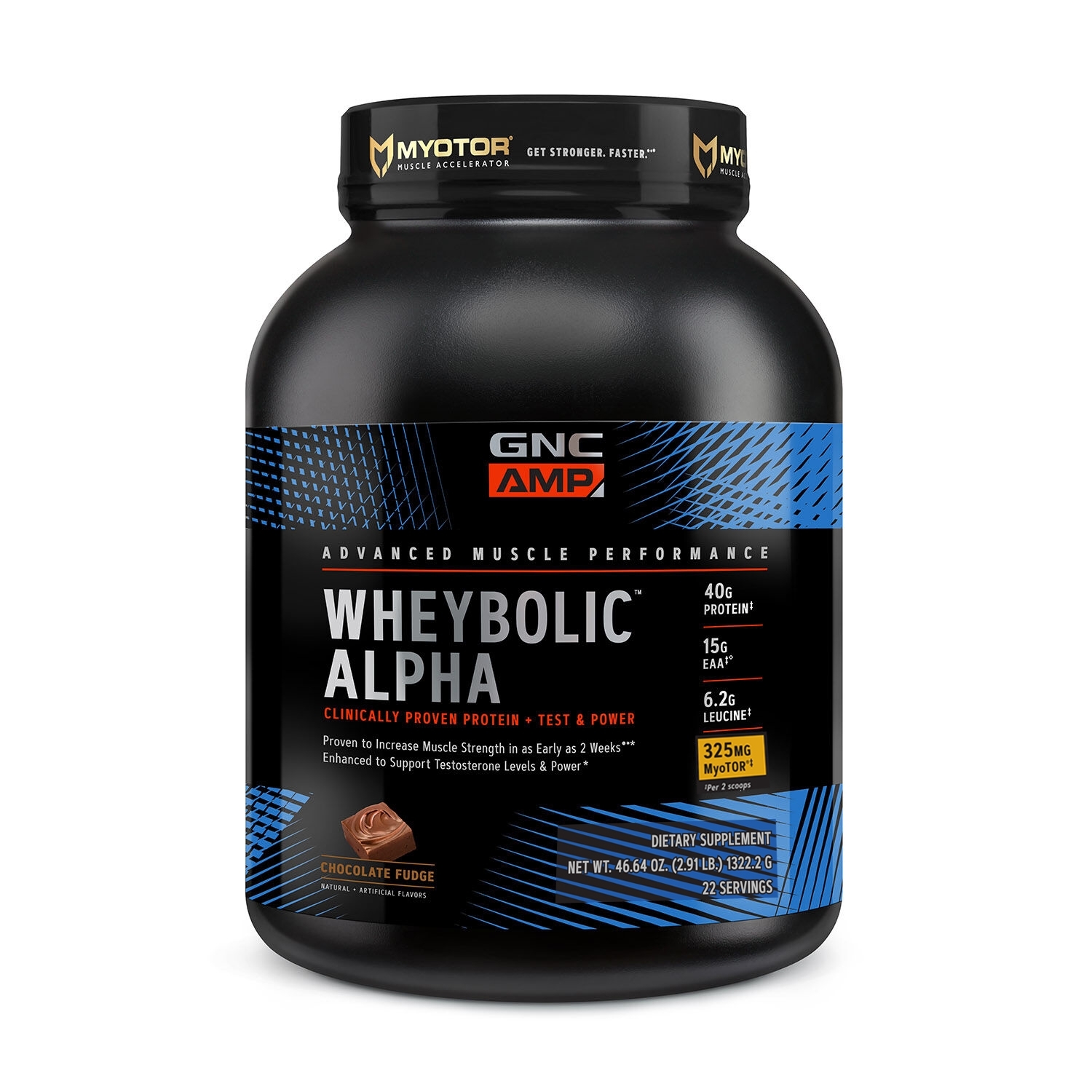 Proteina din zer cu aroma de ciocolata AMP Wheybolic Alpha MyoTor, 1322.2  g, GNC