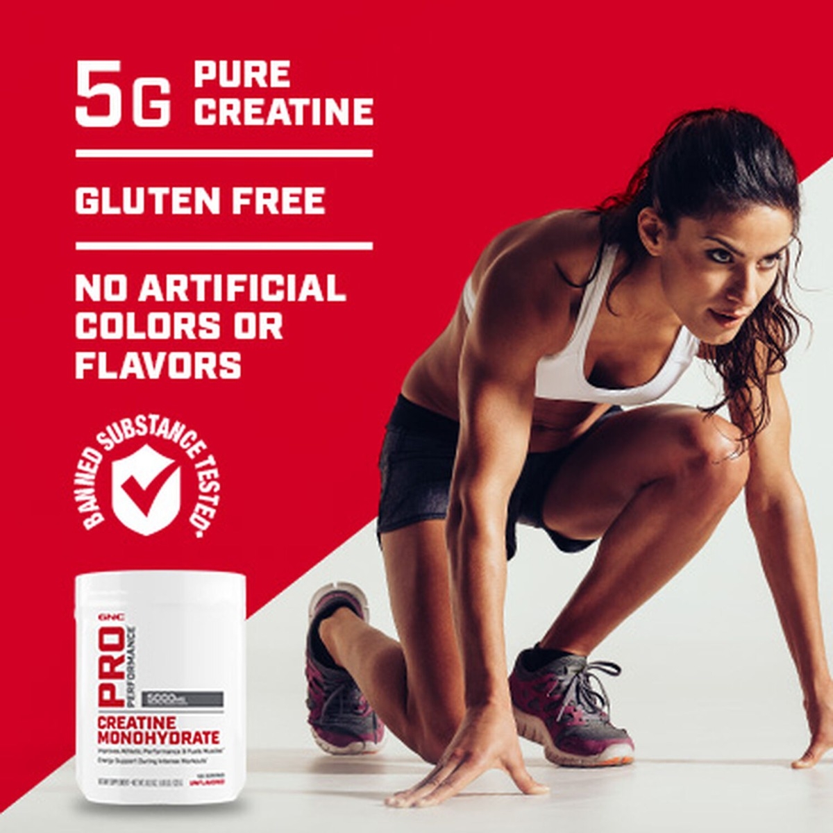 Creatina monohidrata fara aroma, Pro Performance, 255 g, GNC