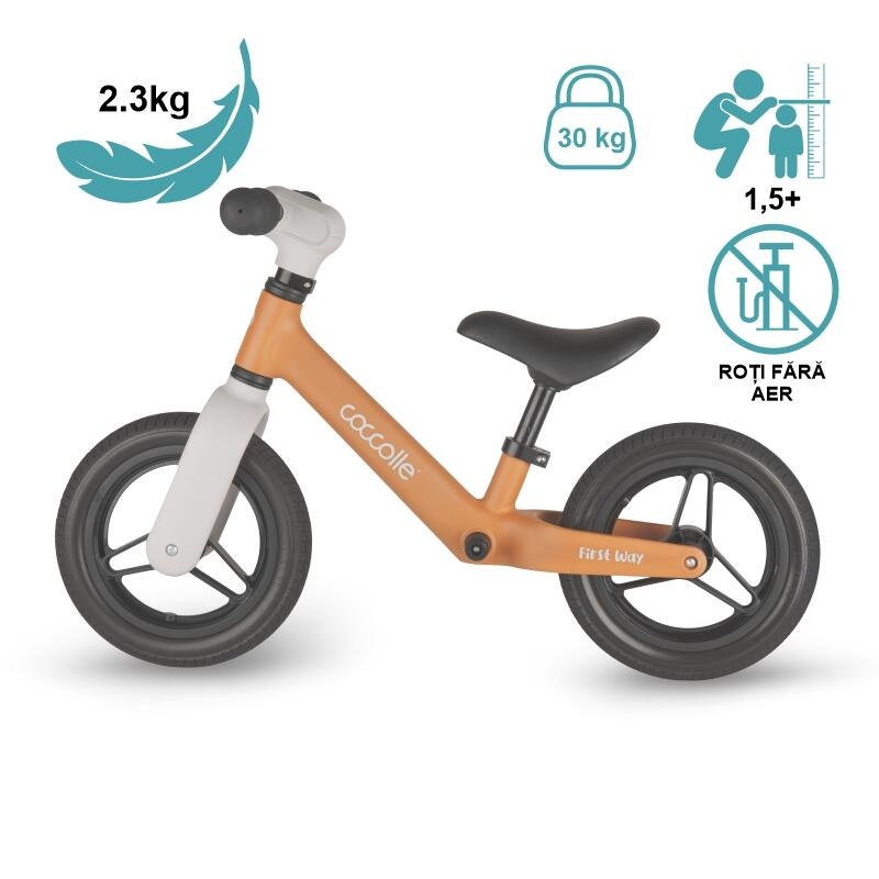 Bicicleta fara pedale Coccolle First Way, Cookie Beige Bicicleta fara pedale Coccolle First Way, Cookie Beige