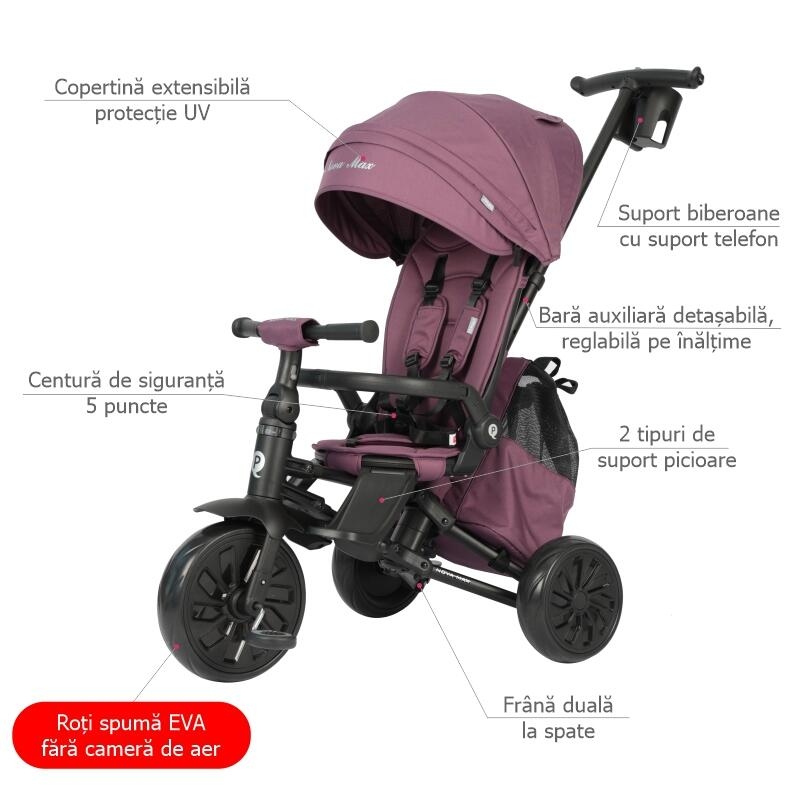 Tricicleta ultrapliabila Qplay Nova MAX Violet