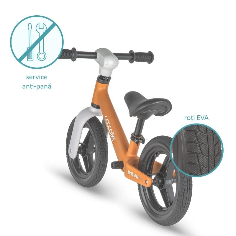 Bicicleta fara pedale Coccolle First Way, Cookie Beige Bicicleta fara pedale Coccolle First Way, Cookie Beige