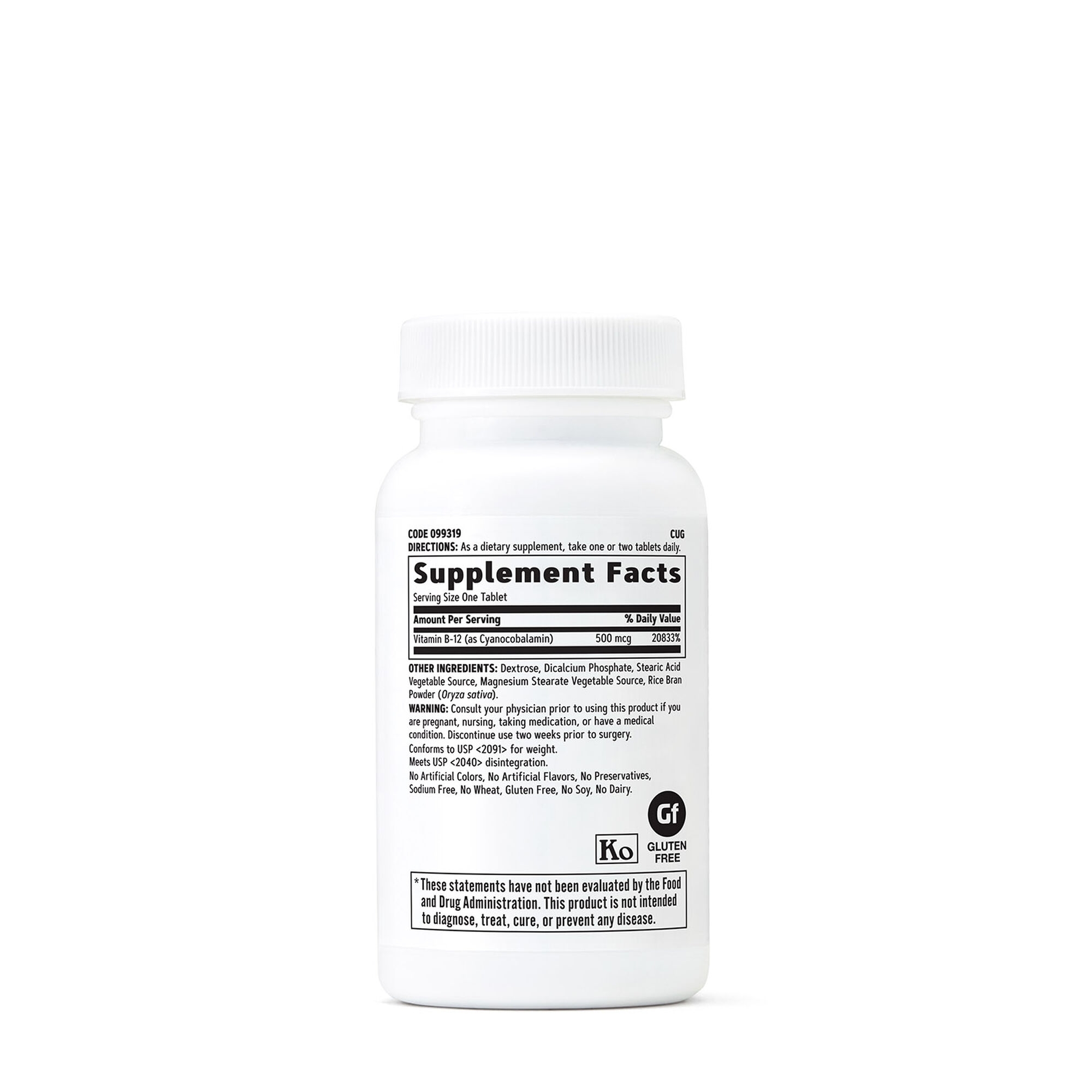 Vitamina B-12 500 mcg, 100 tablete, GNC
