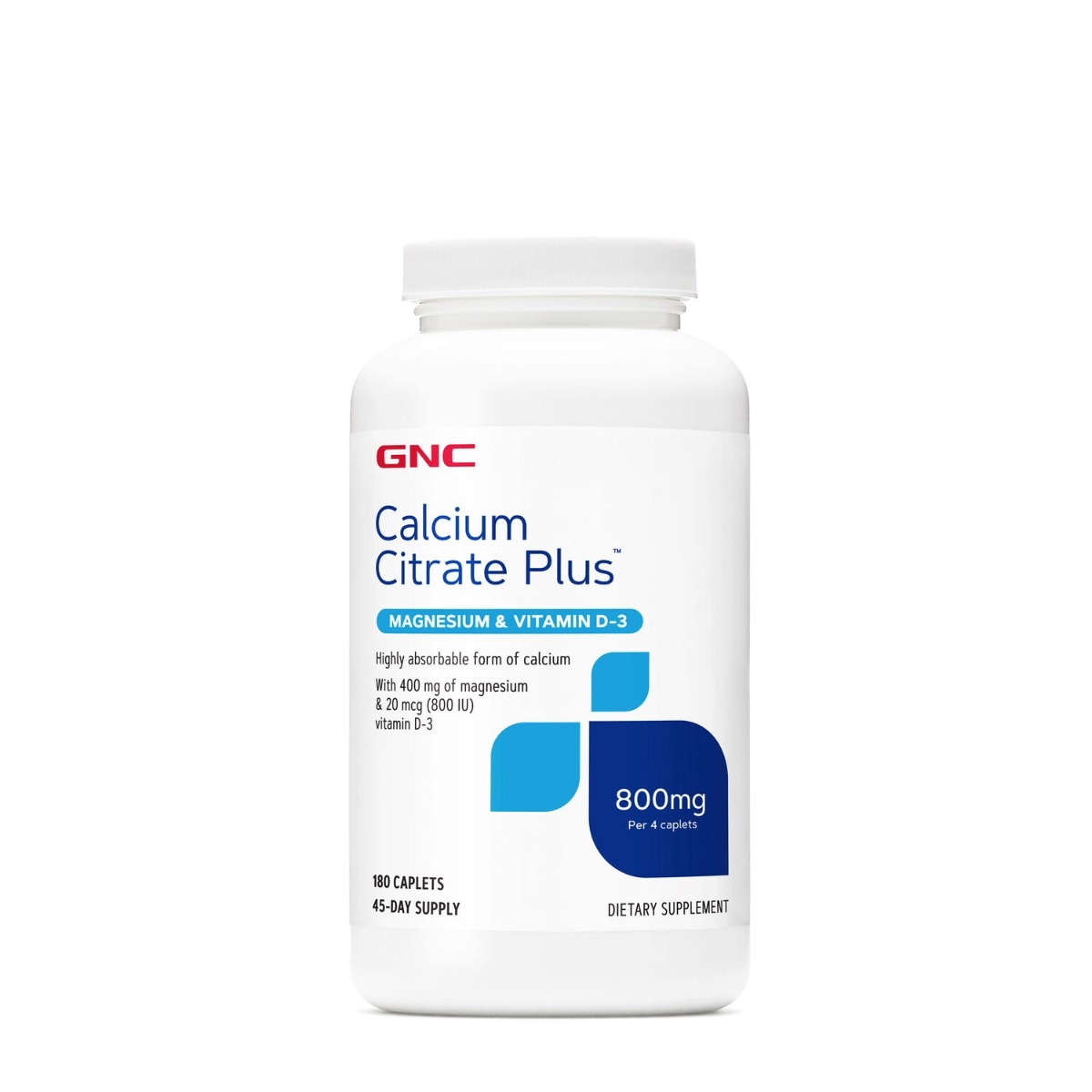 Calciu citrat cu magneziu si vitamina D3, 180 tablete, GNC