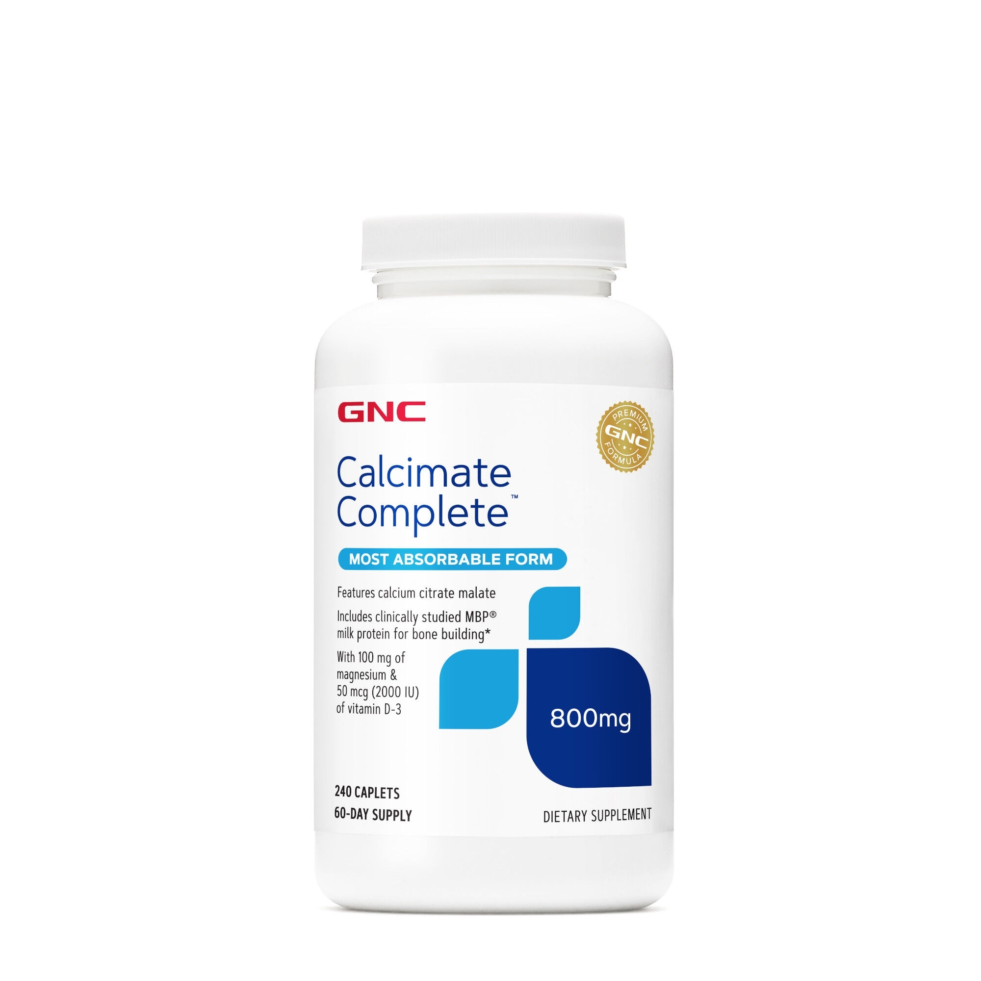 Calciu citrat malat 800 mg, 240 tablete, GNC