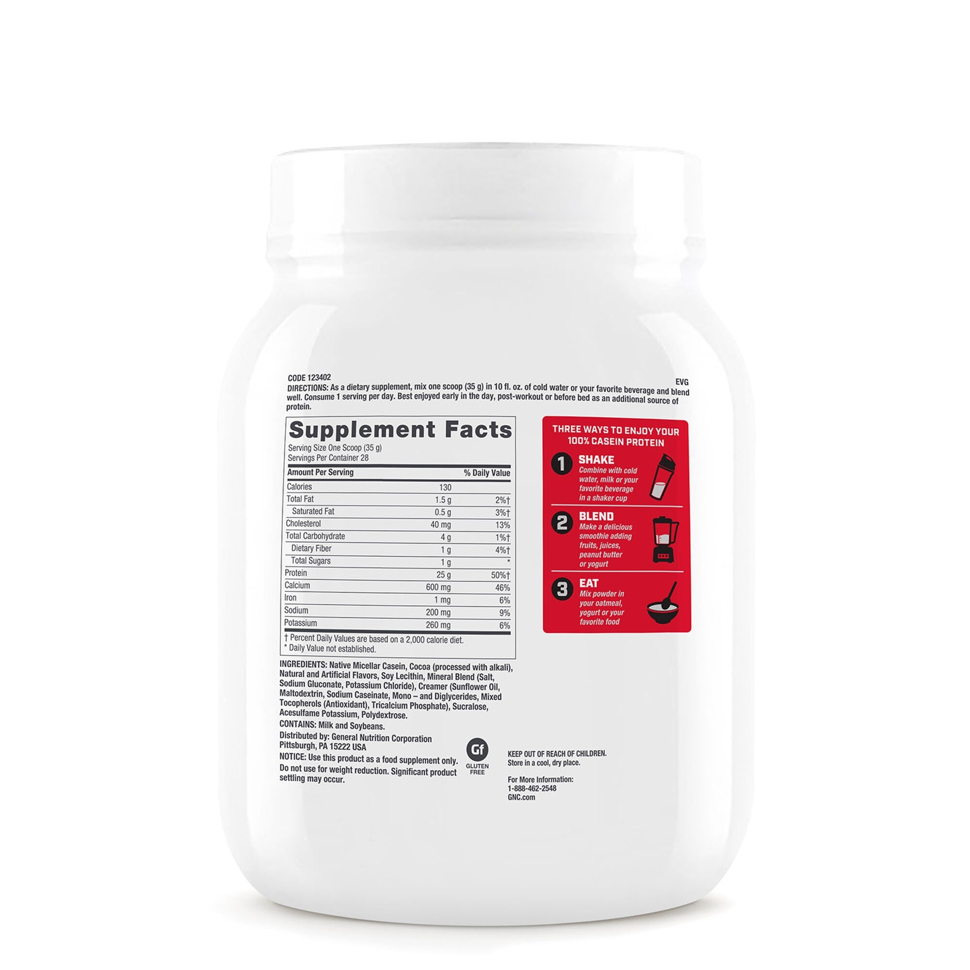 Cazeina cu aroma de ciocolata Pro Performance, 980 g, GNC