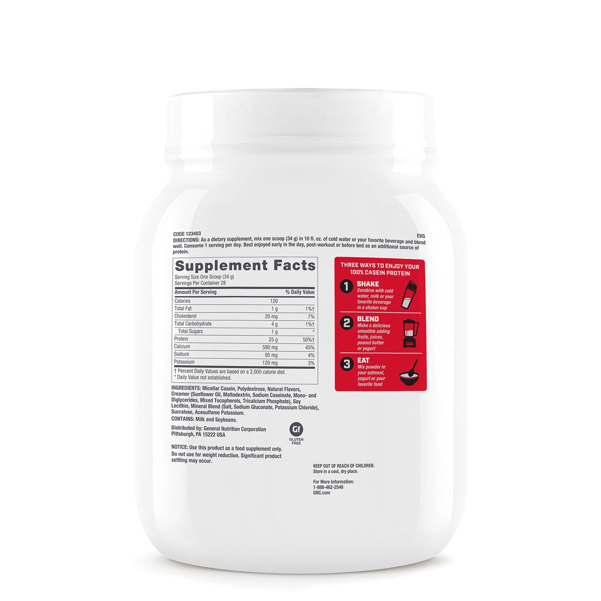 Cazeina cu aroma de vanilie Pro Performance, 994 g, GNC