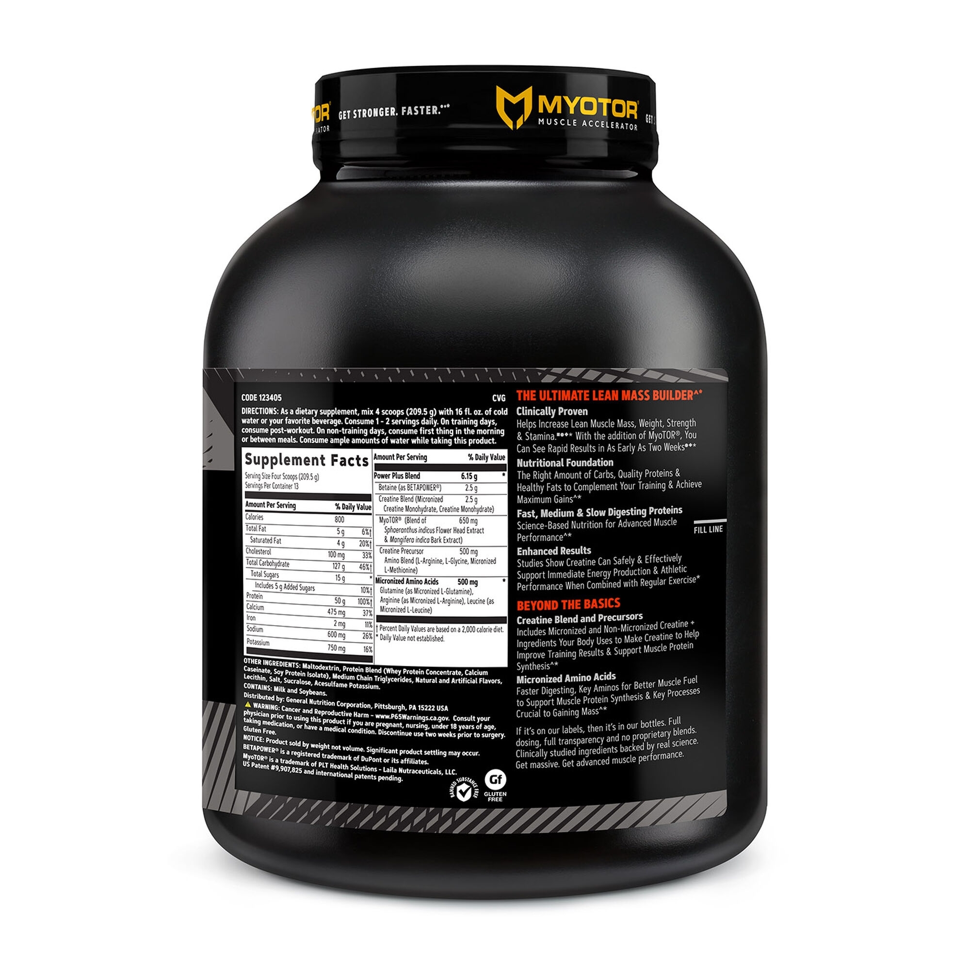 Gainer proteic cu aroma de vanilie AMP Mass XXX, 2724 g, GNC