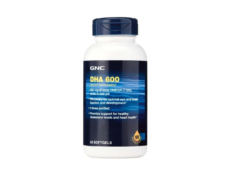 Acizi grasi DHA omega-3 600, 60 capsule, GNC