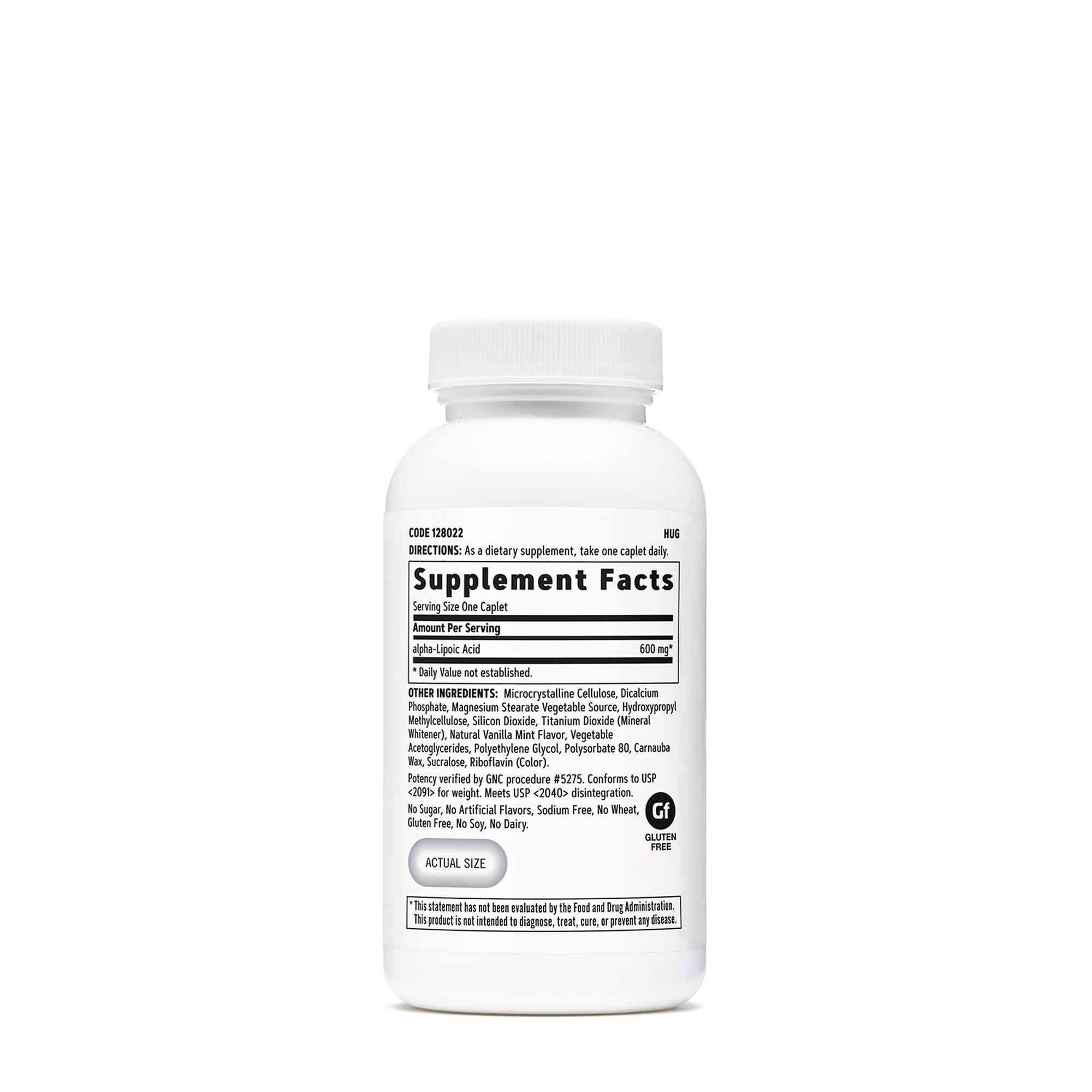ALA Acid alfa lipoic 600 G, 60 tablete, GNC