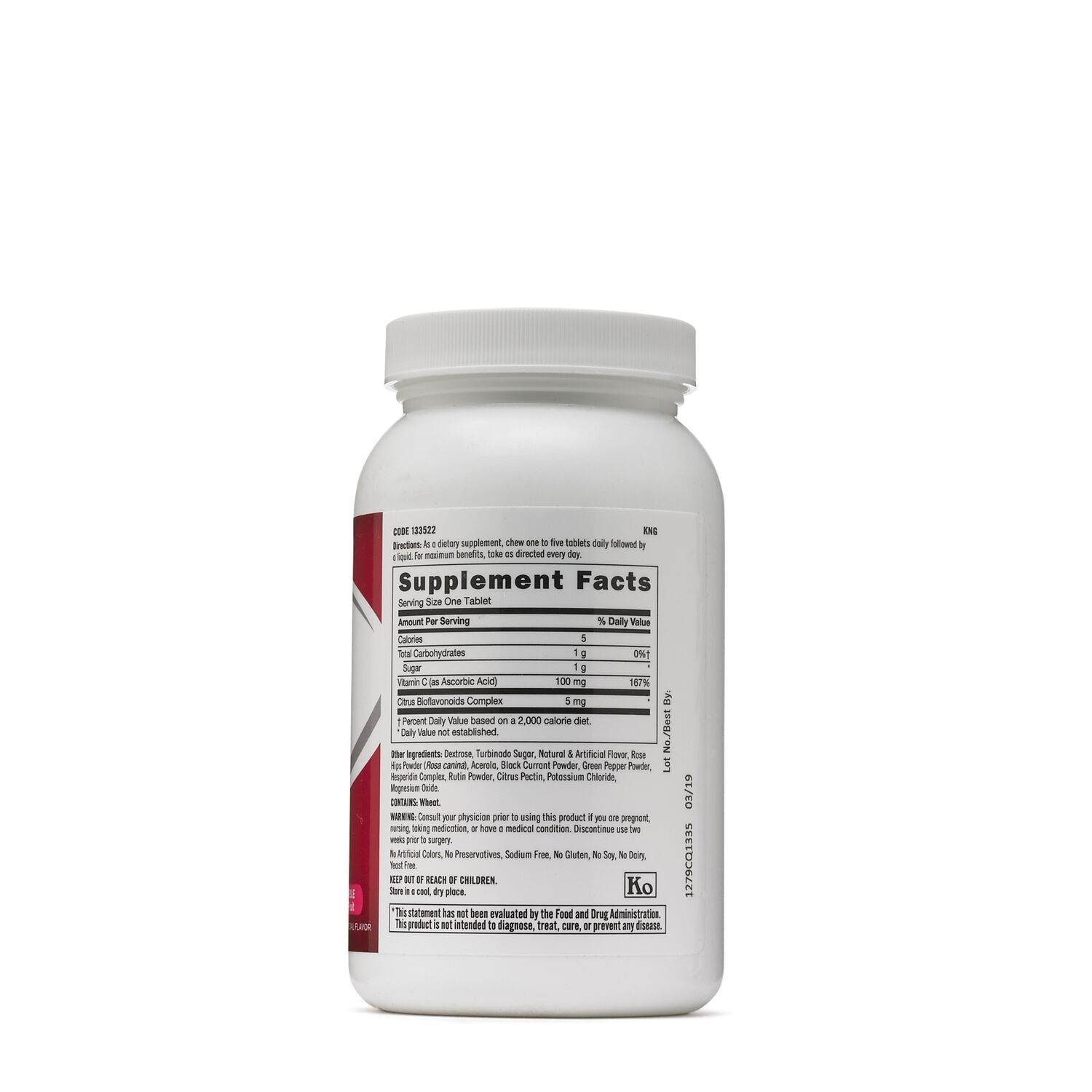 Vitamina C masticabila pentru copii 100 mg, 180 tablete, GNC
