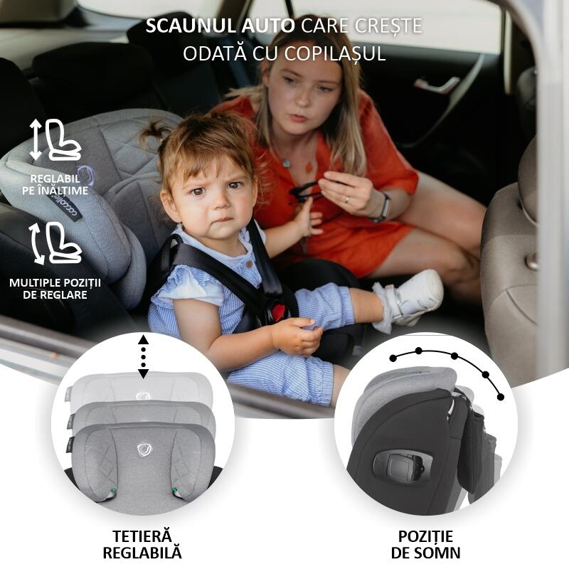 Scaun auto iSize 40-150 cm Coccolle Lyra Greystone