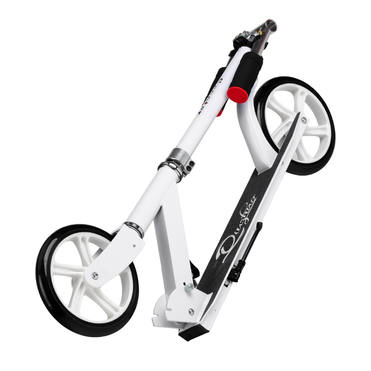 Trotineta freestyle, QKIDS, WEISS White, Ghidon reglabil pe 3 trepte, Amortizor Easy&Up, Platforma anti-derapanta, Pliabila, Aluminiu