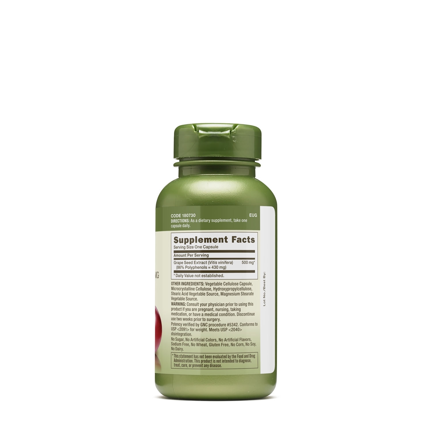 Extract din seminte de struguri 500 mg Herbal Plus, 60 capsule, GNC