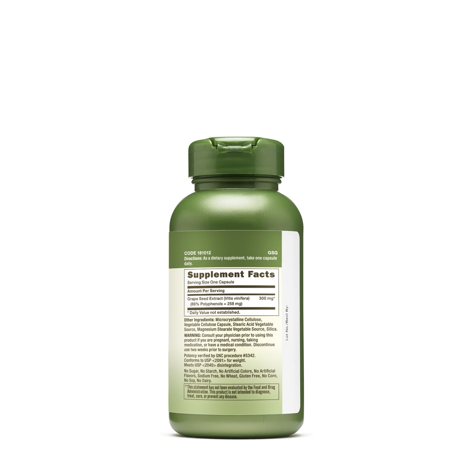 Extract din seminte de struguri 300 mg Herbal Plus, 100 capsule, GNC