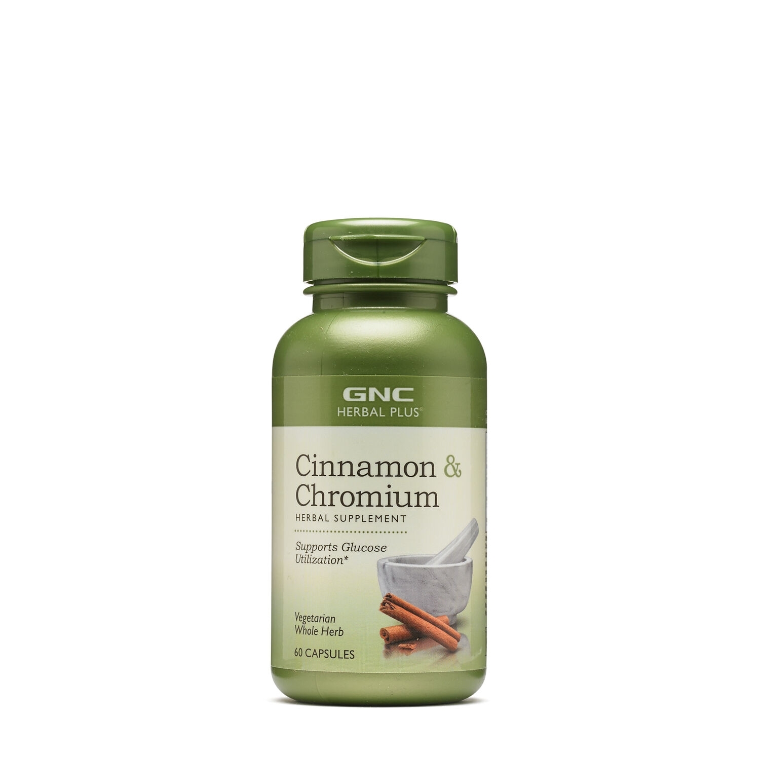 Extract standardizat de scortisoara si crom Herbal Plus, 60 capsule, GNC