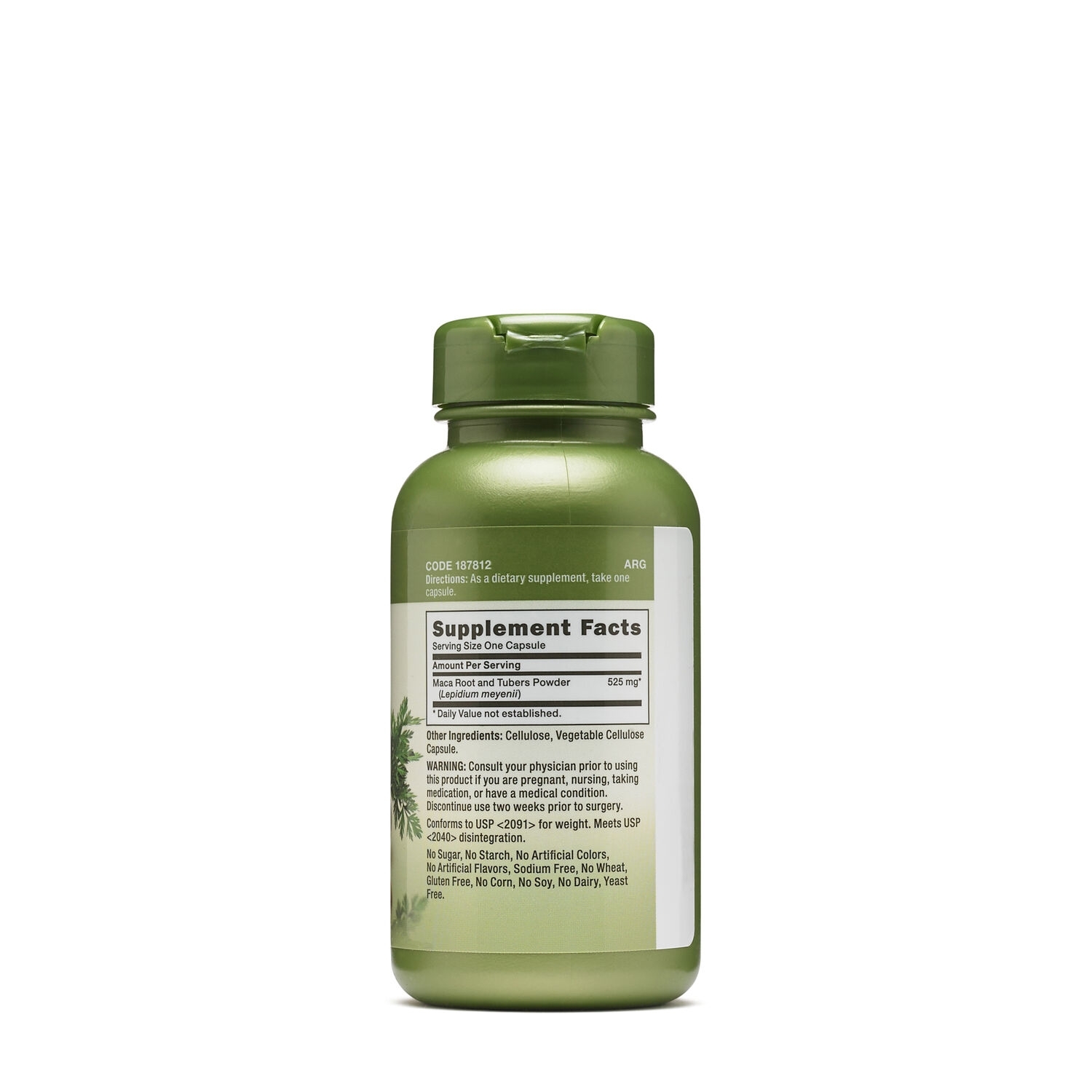 Radacina de maca 525 mg Herbal Plus, 100 capsule, GNC