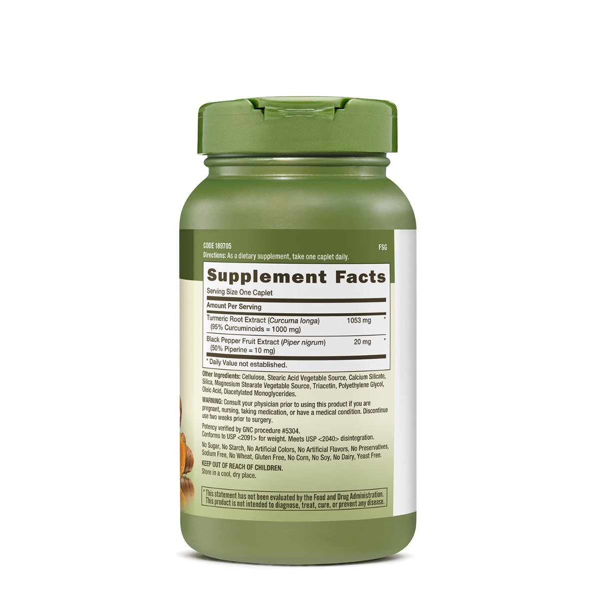 Turmeric Curcumin 1000 mg Herbal Plus, 120 tablete, GNC