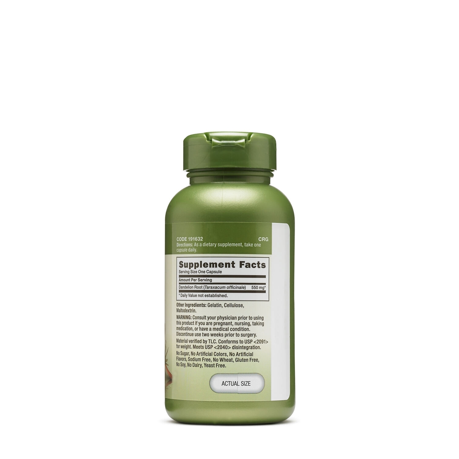 Radacina de papadie 550 mg Herbal Plus, 100 capsule, GNC