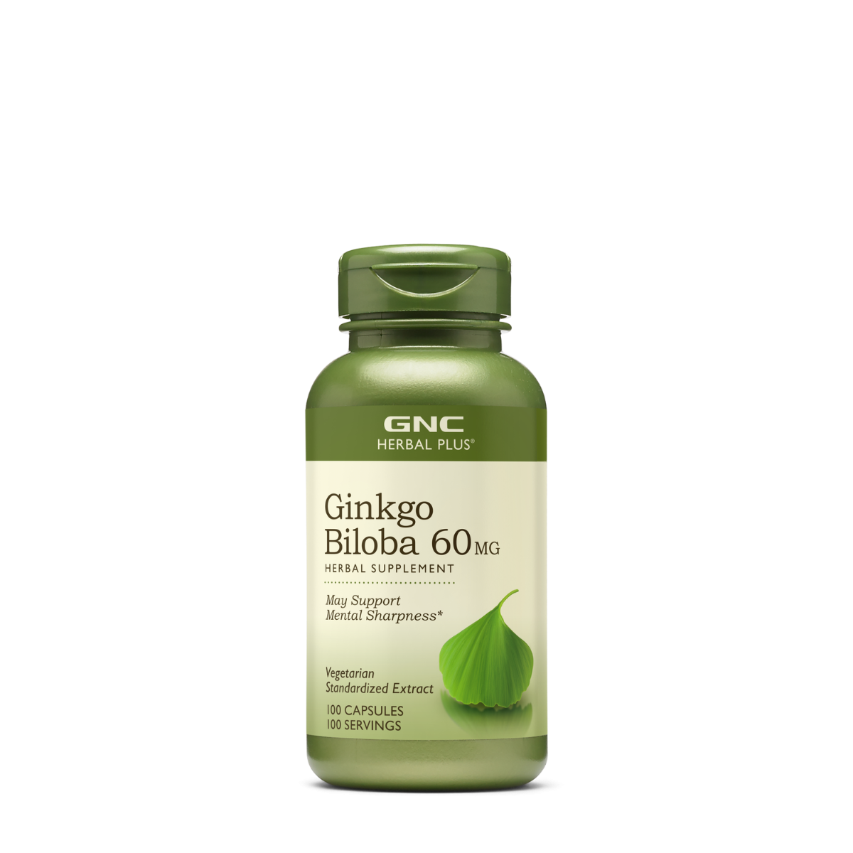 Ginkgo Biloba 60 mg Herbal Plus, 100 capsule, GNC