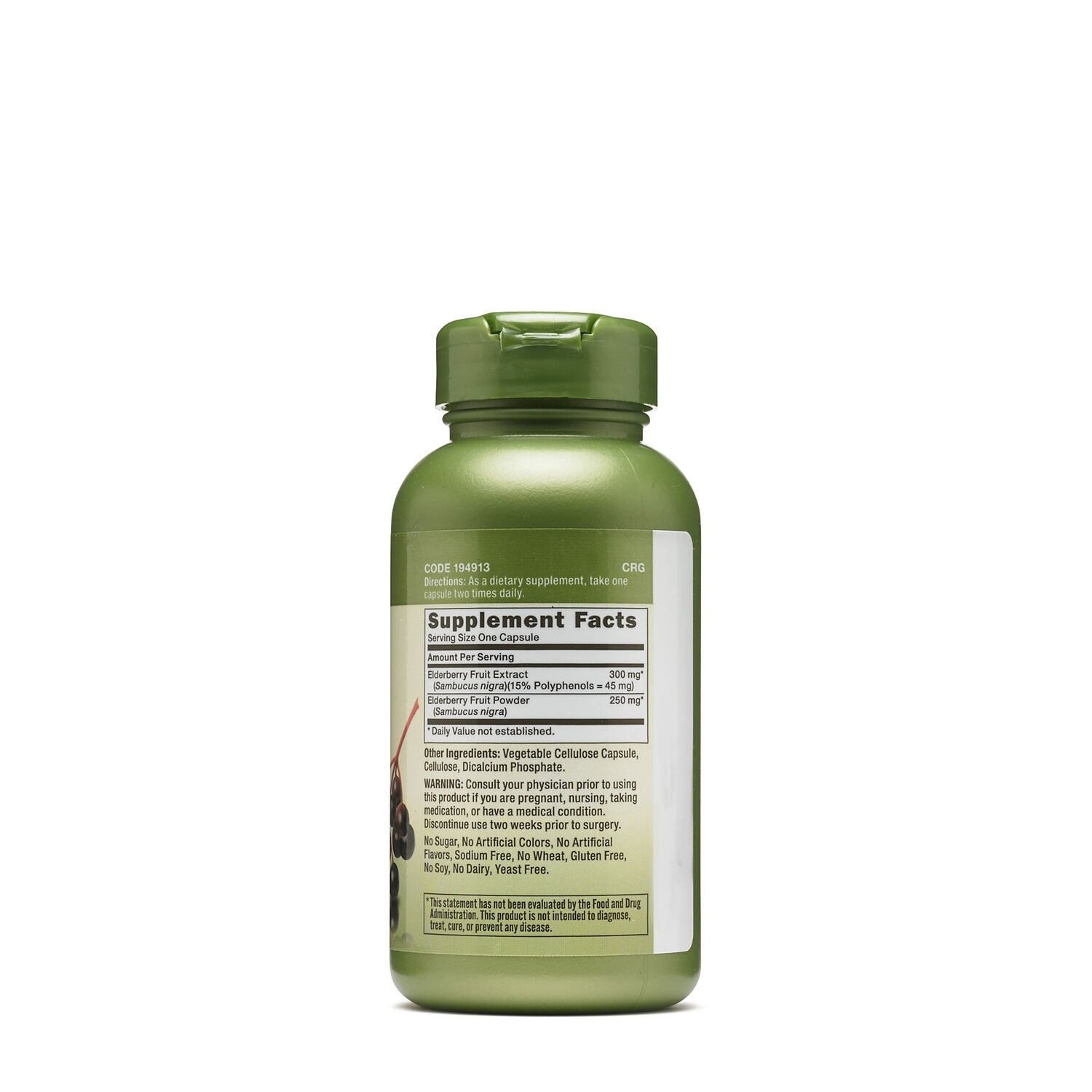 Extract standardizat din fructe de soc 550 mg Herbal Plus, 100 capsule, GNC