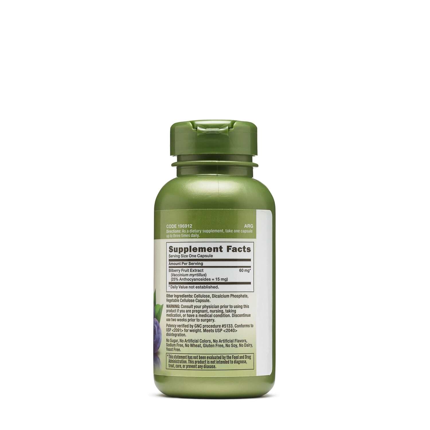 Extract standardizat din afine 60 mg Herbal Plus, 100 capsule, GNC