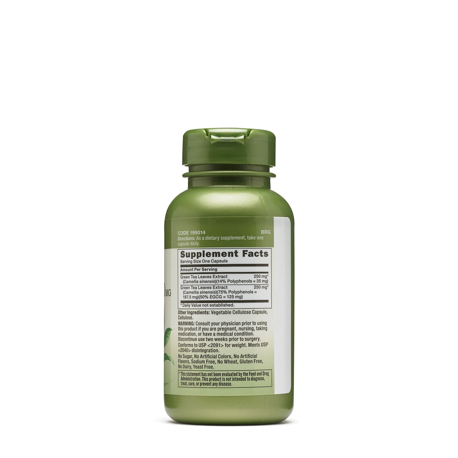 Complex de ceai verde 500 mg Herbal Plus, 100 capsule, GNC