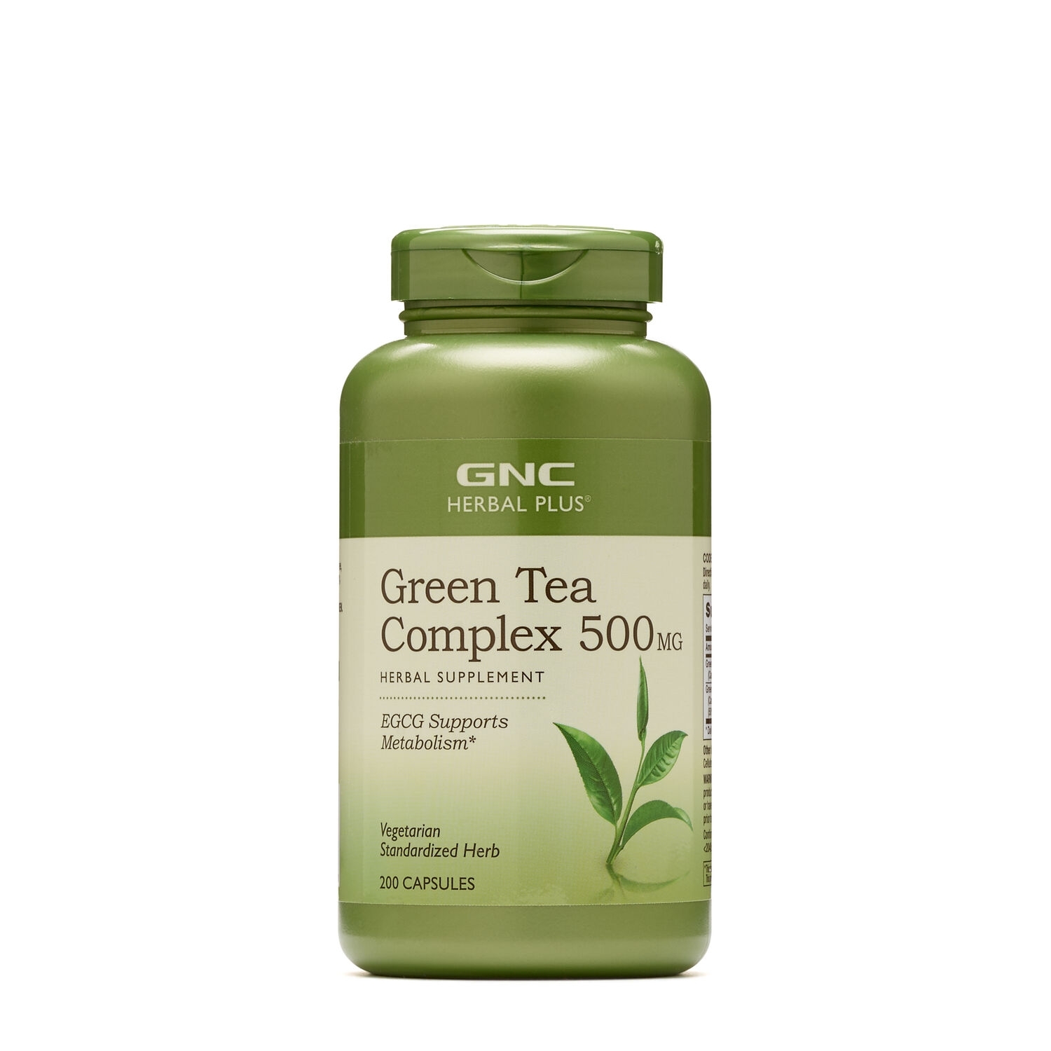 Complex de ceai verde 500 mg Herbal Plus, 200 capsule, GNC