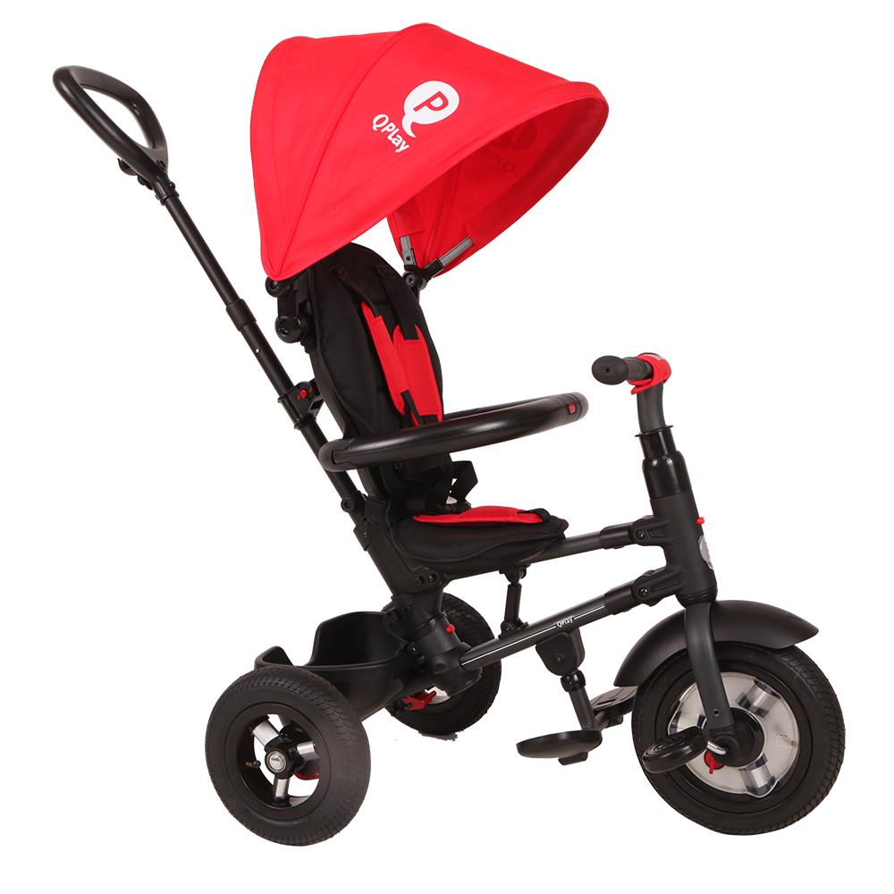 Tricicleta cu roti de cauciuc Qplay Rito Rubber Rosu