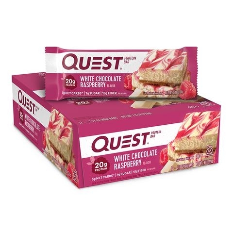 Baton proteic cu aroma de ciocolata alba si zmeura, 60g, Quest