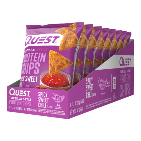 Chipsuri proteice cu aroma de spicy sweet chilli, 32 g, Quest