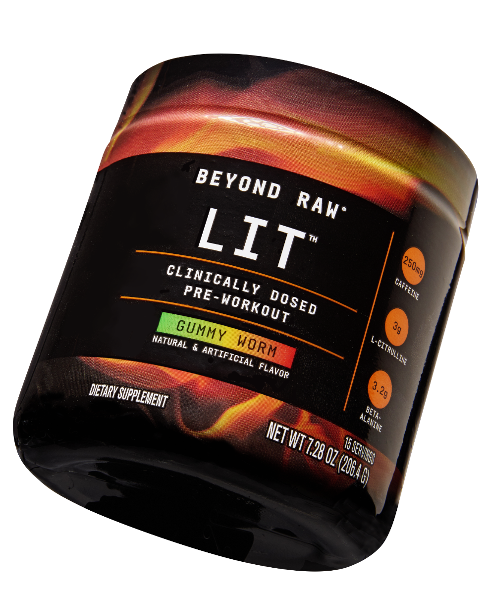 Pre-workout cu aroma de Gummy Worm Beyond Raw Lit, 211 g, GNC