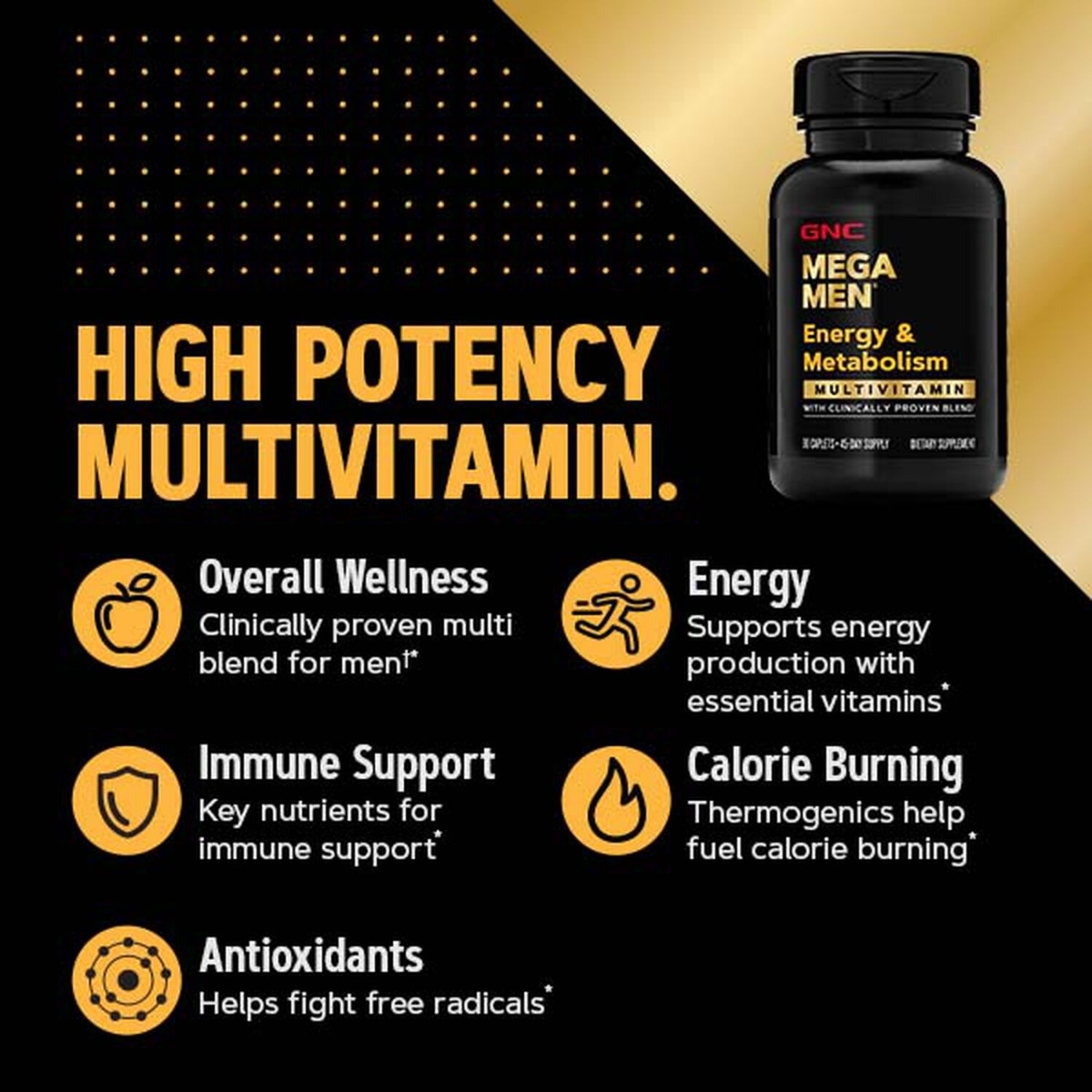 Multivitamine pentru barbati Mega Men Energy & Metabolism, 180 tablete, GNC