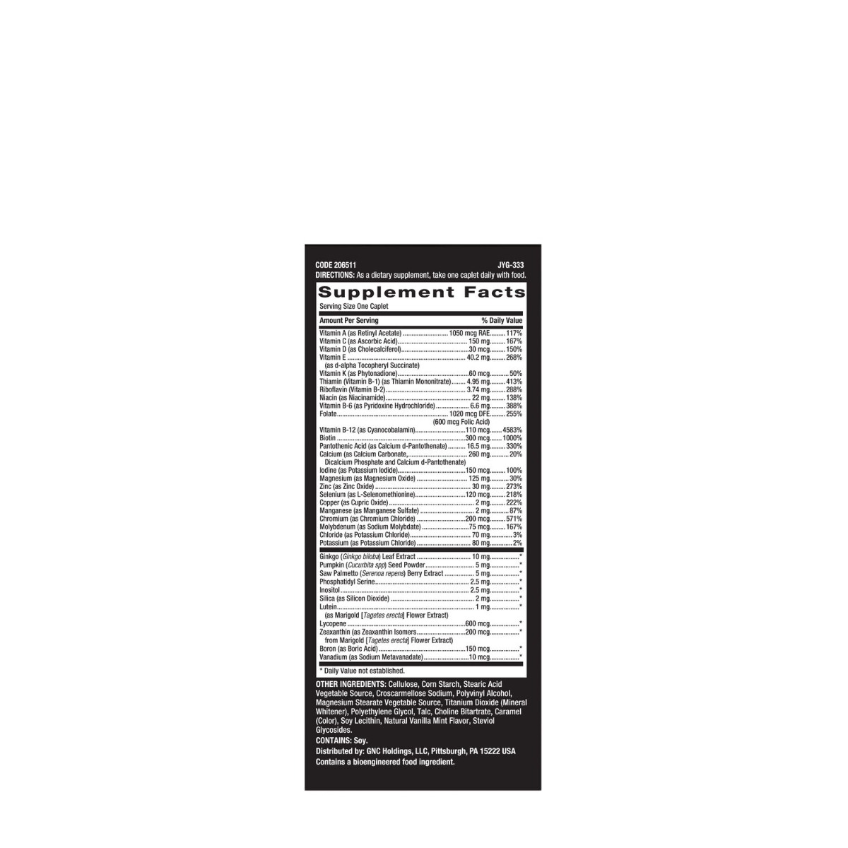 Multivitamine pentru barbati suport pentru ochi, inima si creier Mega Men 50 Plus, 60 tablete, GNC