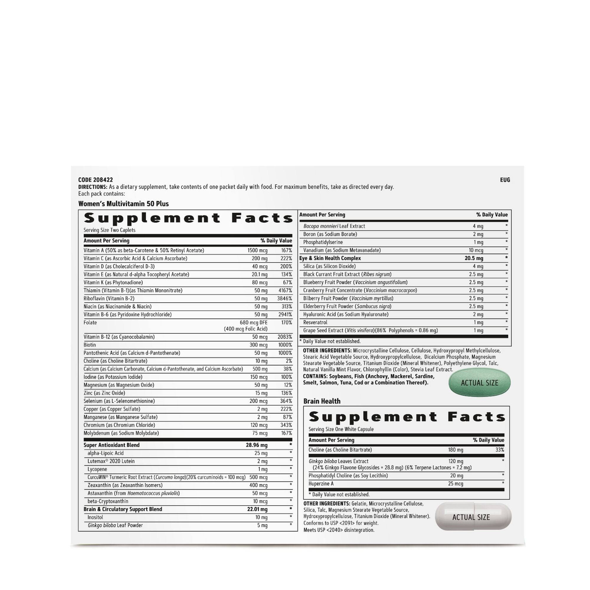 Multivitamine pentru femei Women`s 50 Plus, 30 pachete, GNC