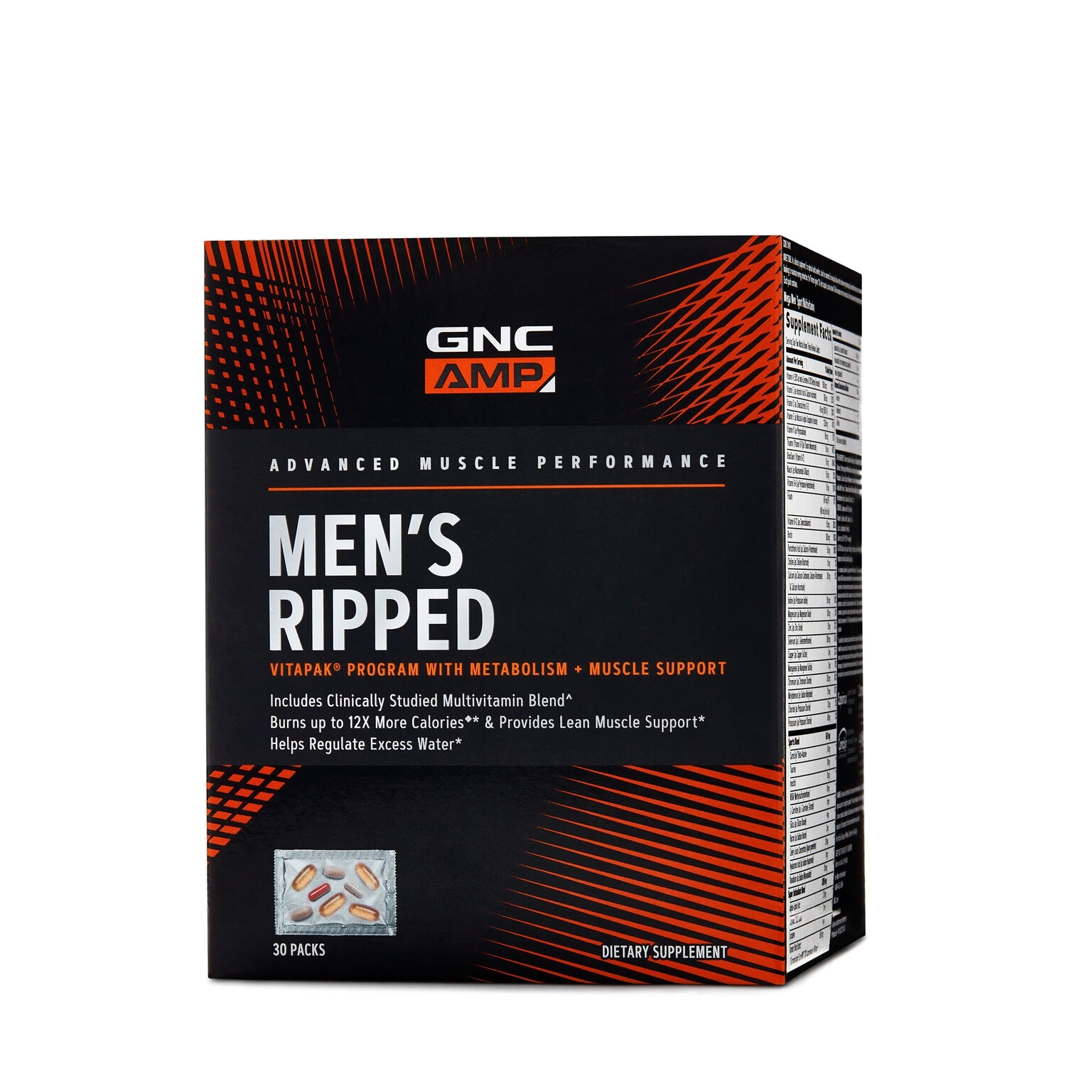 Program complex de multivitamine pentru barbati AMP, 30 pachete, GNC