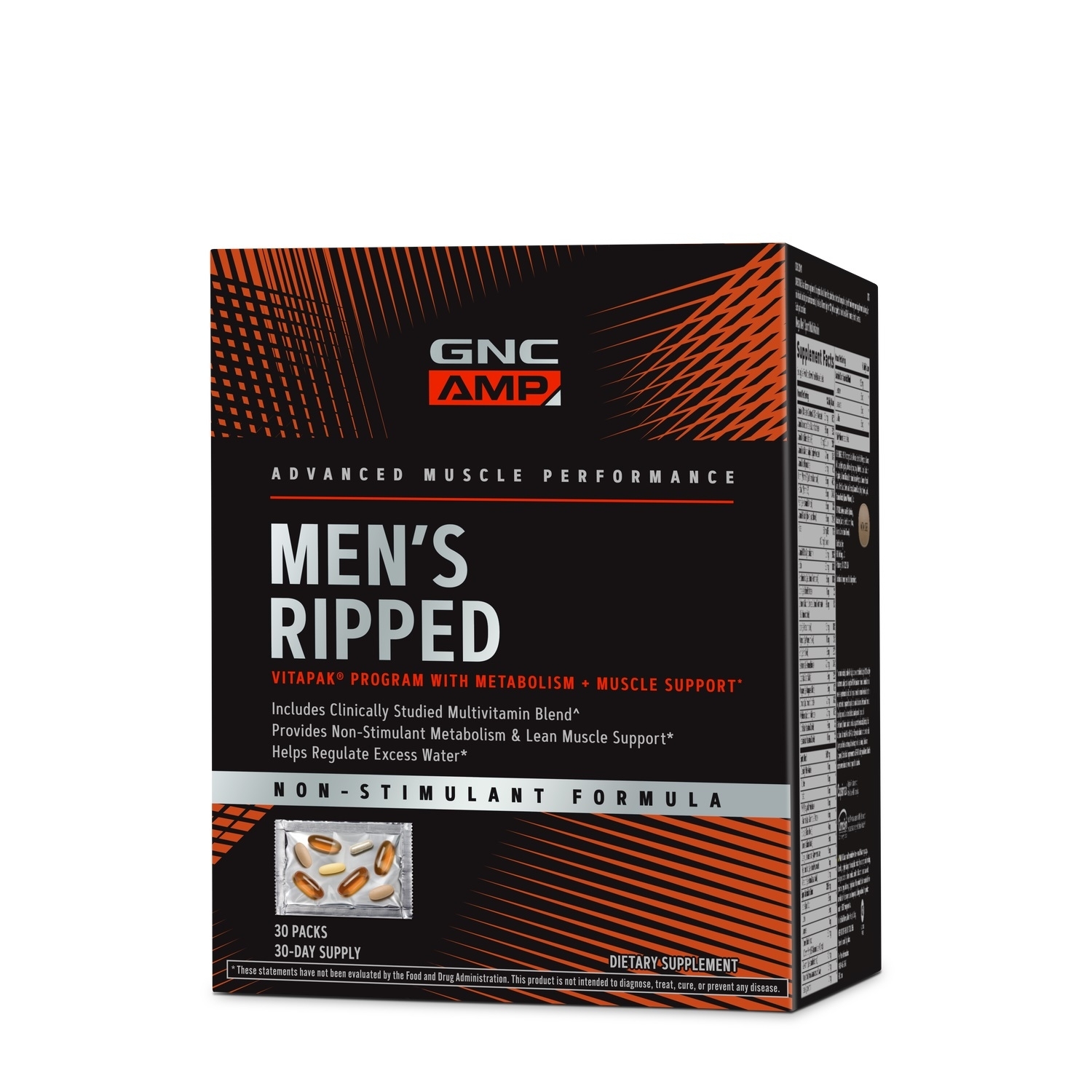 Program complex de multivitamine pentru barbati- non stimulant AMP, 30 pachete, GNC