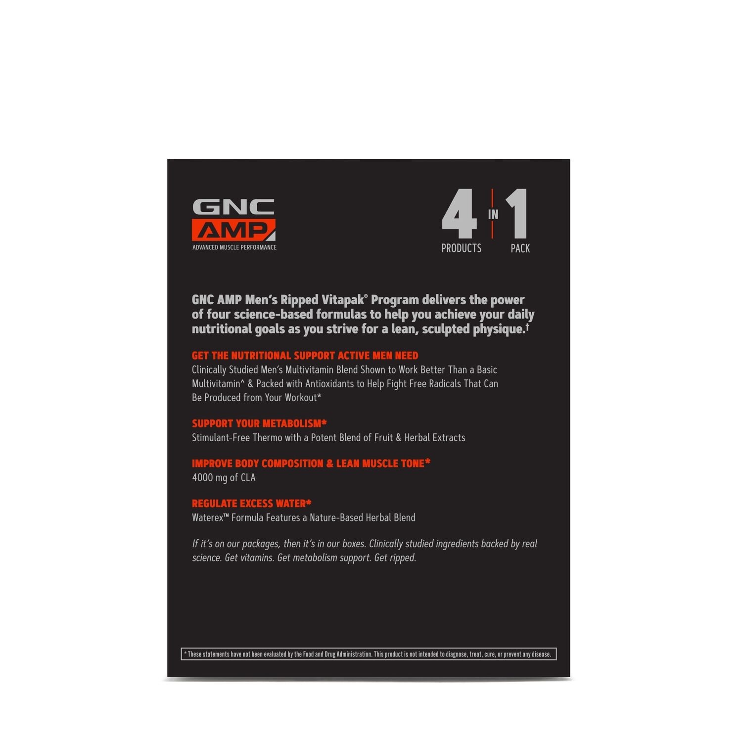 Program complex de multivitamine pentru barbati- non stimulant AMP, 30 pachete, GNC