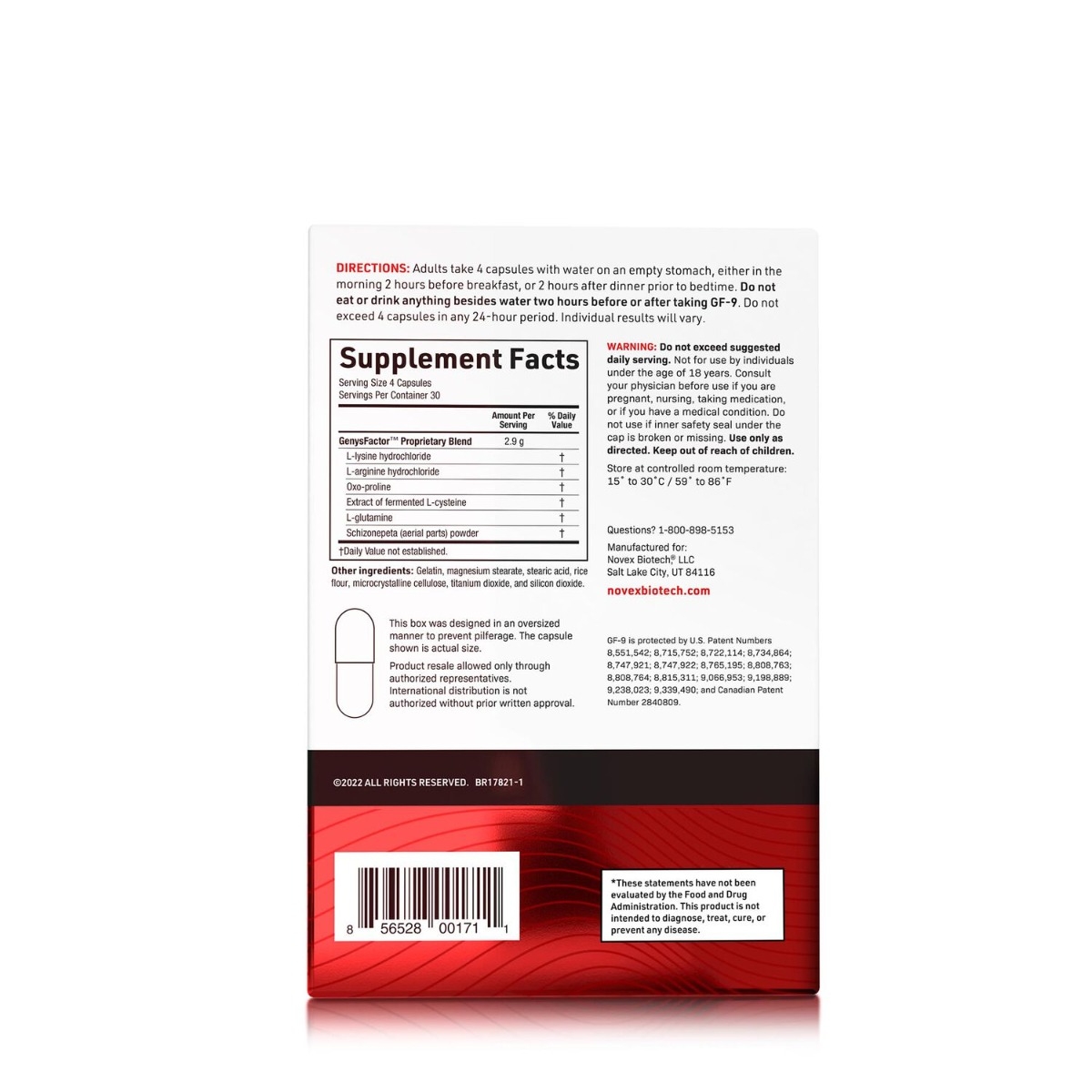 Formula pentru stimularea hormonului de crestere Novex Biotech GF-9, 120 capsule, GNC