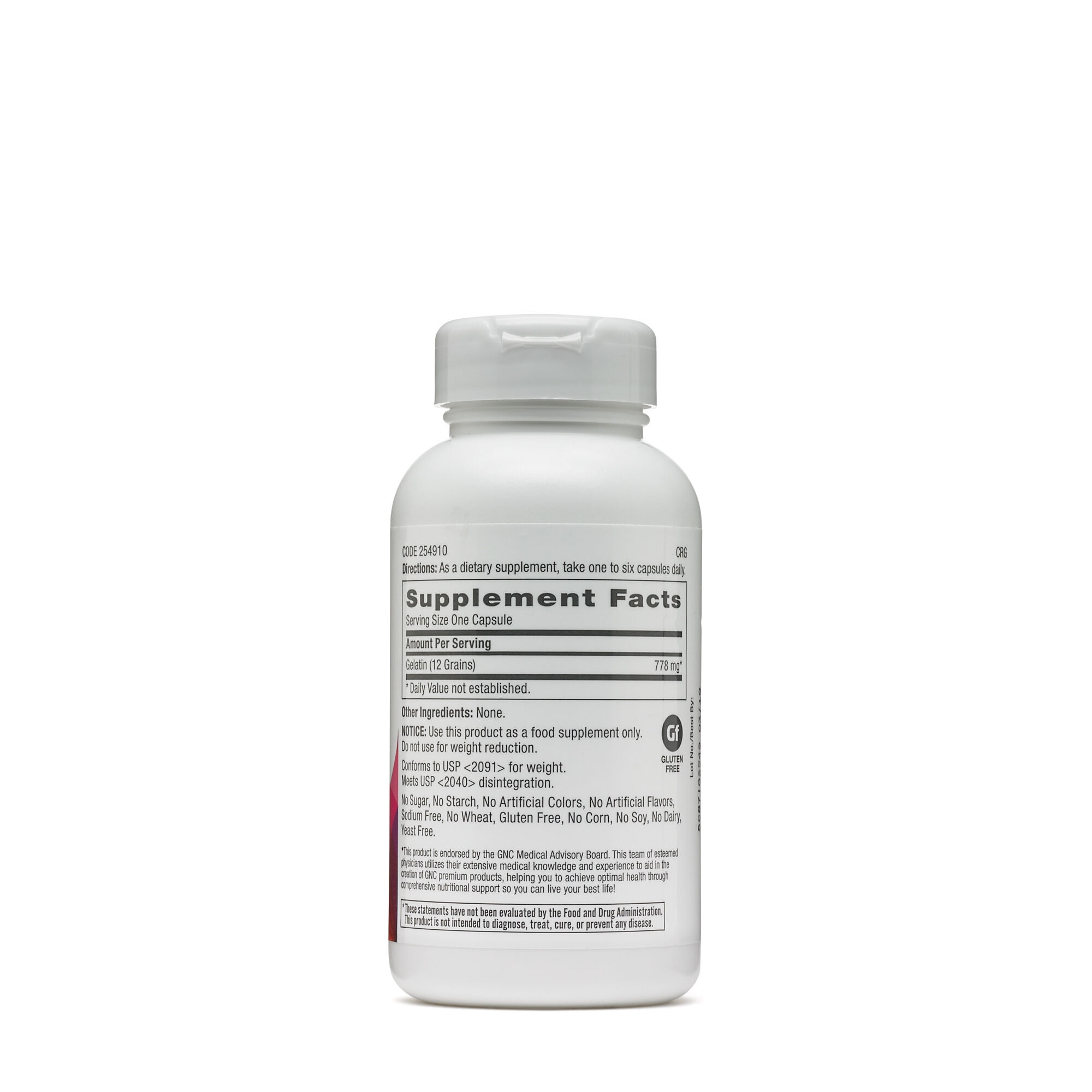 Gelatina 778 mg, 60 capsule, GNC