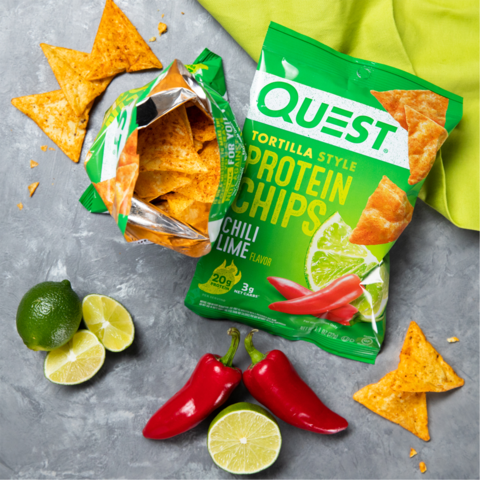 Chipsuri proteice cu aroma de chili si lime, 32 g, Quest